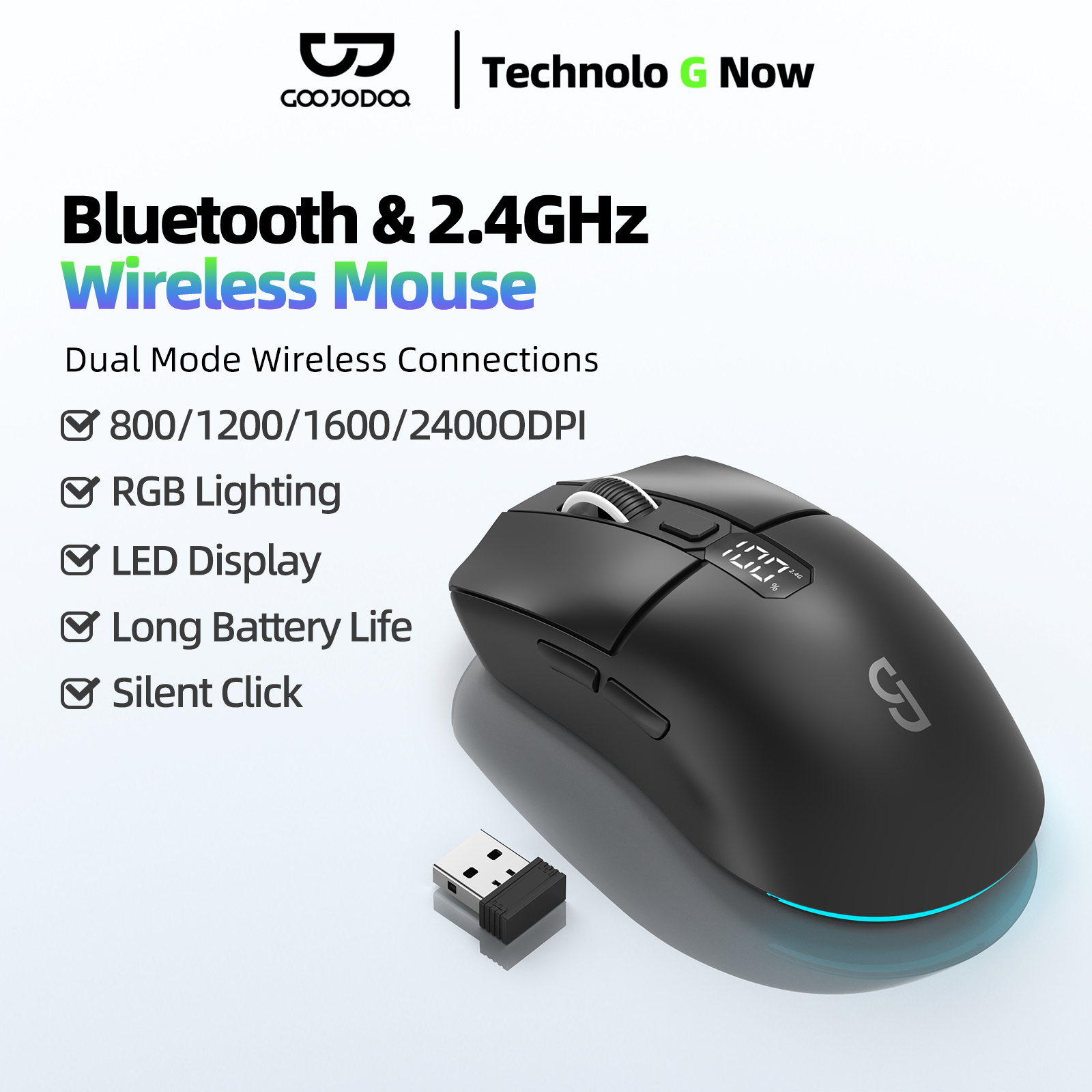 Tablet Accessories Choice Store - 2.4 グラムワイヤレスゲーミングマウススマートスクリーンディスプレイ 4 スピード DPI 調整