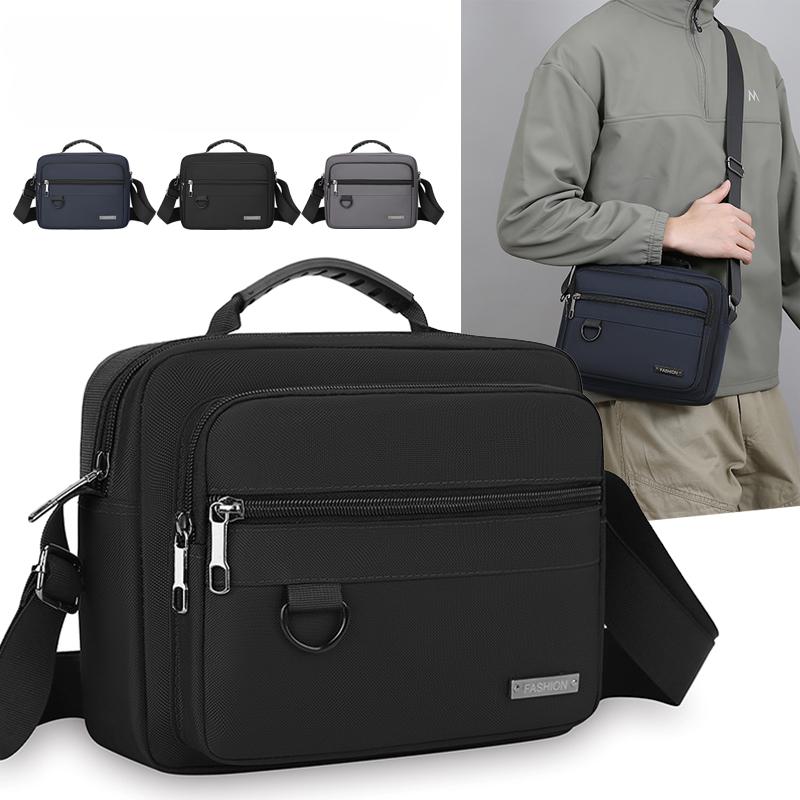 Tablet Shoulder Bag - メンズ盗難防止ビジネスショルダーバッグ - 複数のジッパーポケット付き耐久性のあるオフィスブリーフケース