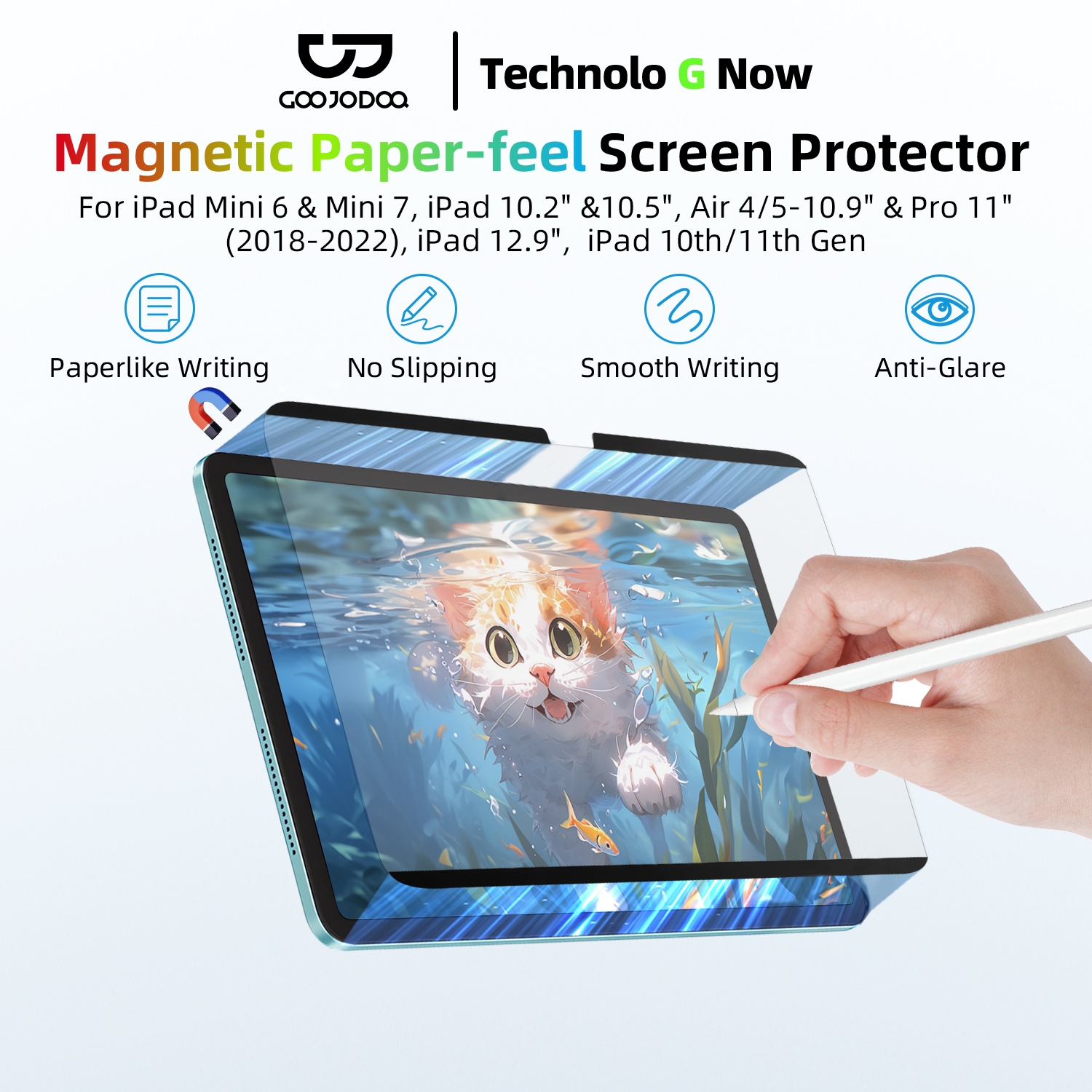 Tablet Accessories Choice Store - GOOJODOQ 磁気紙感スクリーンプロテクター パッド Gen10 10.9 Gen9/8/7
