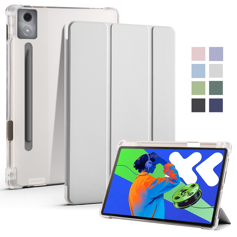 Tablet Cover Accessories - Xiaoxin パッドプロ 12.7 2025 ケースとペンホルダー三つ折りソフトバックスタンドタブレットレノボ Xiaoxin