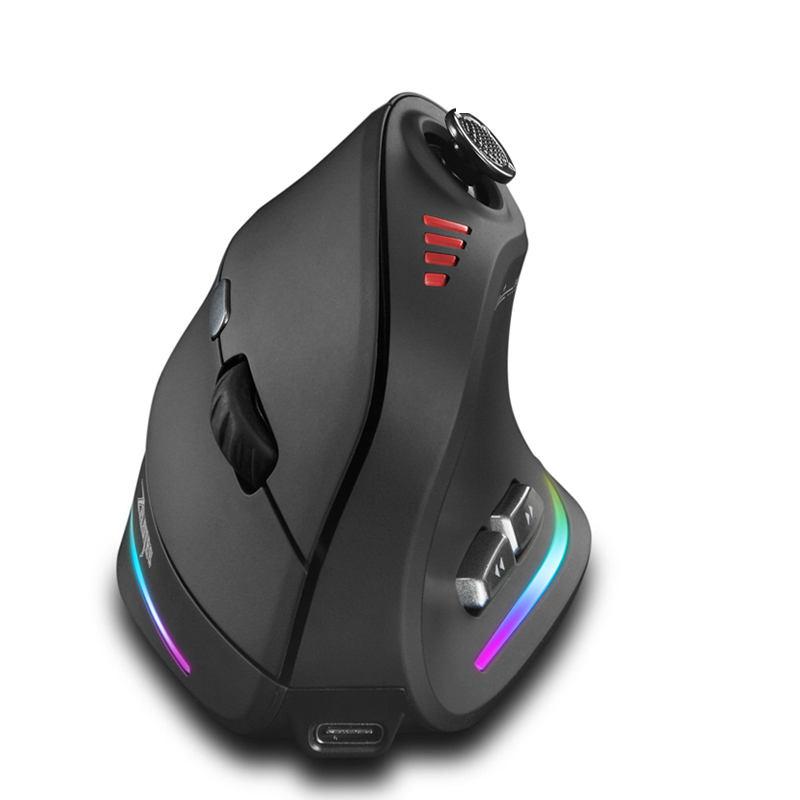 Tablet Gaming Accessories - Jomaa RGB バックライト付きワイヤレス垂直マウスコントロールゲーマー用 24000DPI 調整可能なプログラマブルボタンゲーミングマウス有線