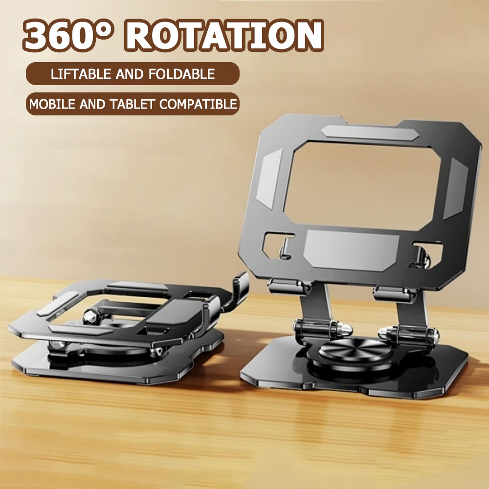 Tablet Gaming Accessories - 360度回転タブレット電話スタンド調節可能なデスクホルダー折りたたみ式昇降式デスクトップキックスタンド滑り止め大型スクリーンタブレット対応