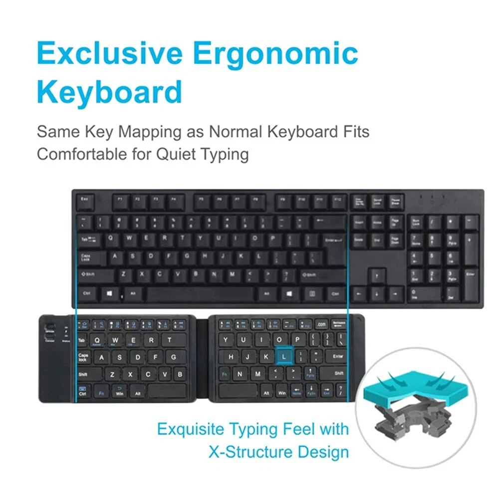 IPad用折りたたみ式Bluetoothワイヤレスキーボード - Tablet Accessories Keyboard のレビューと価格
