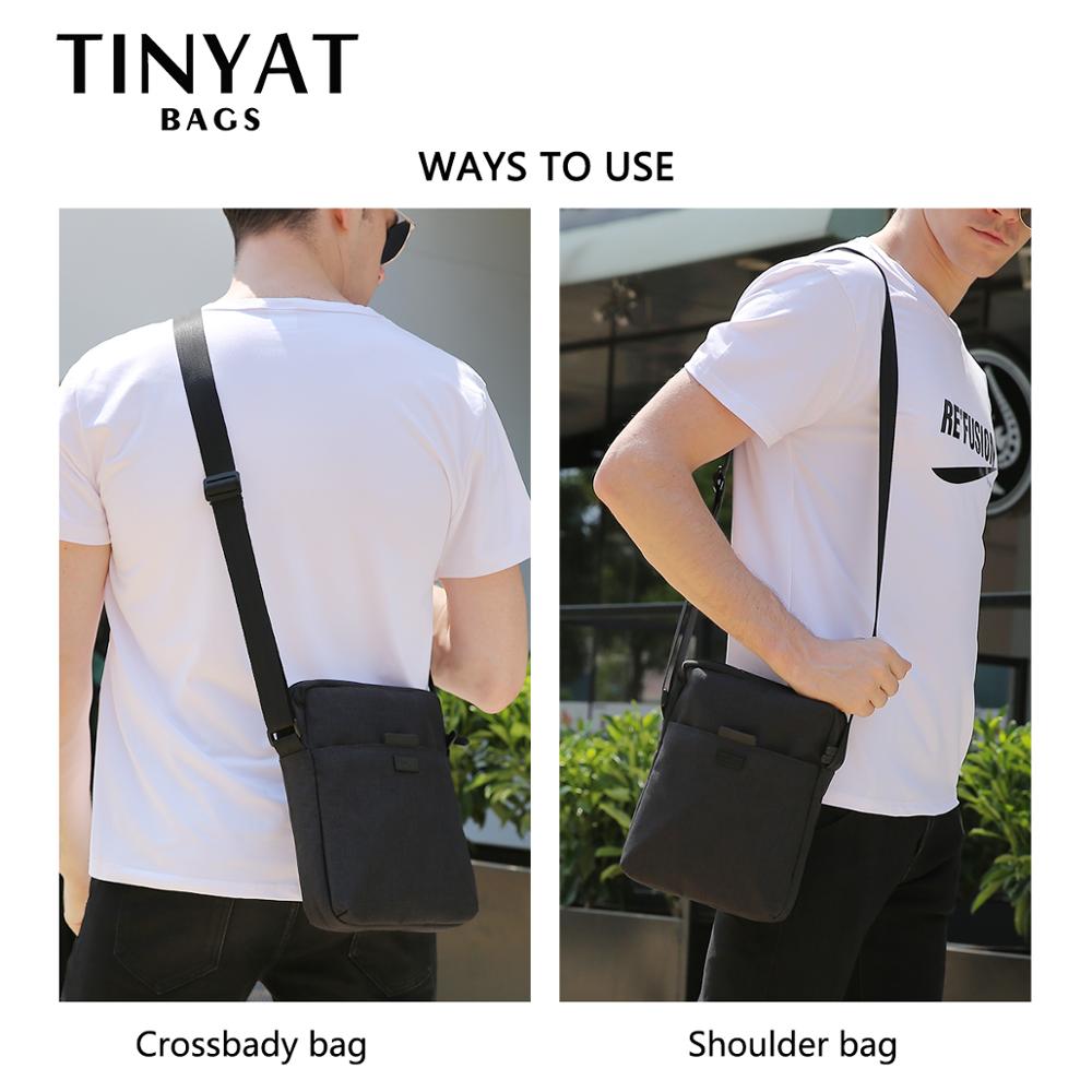 TINYAT メンズバッグライトキャンバスショルダーバッグ  - Tablet Shoulder Bag のレビューと価格