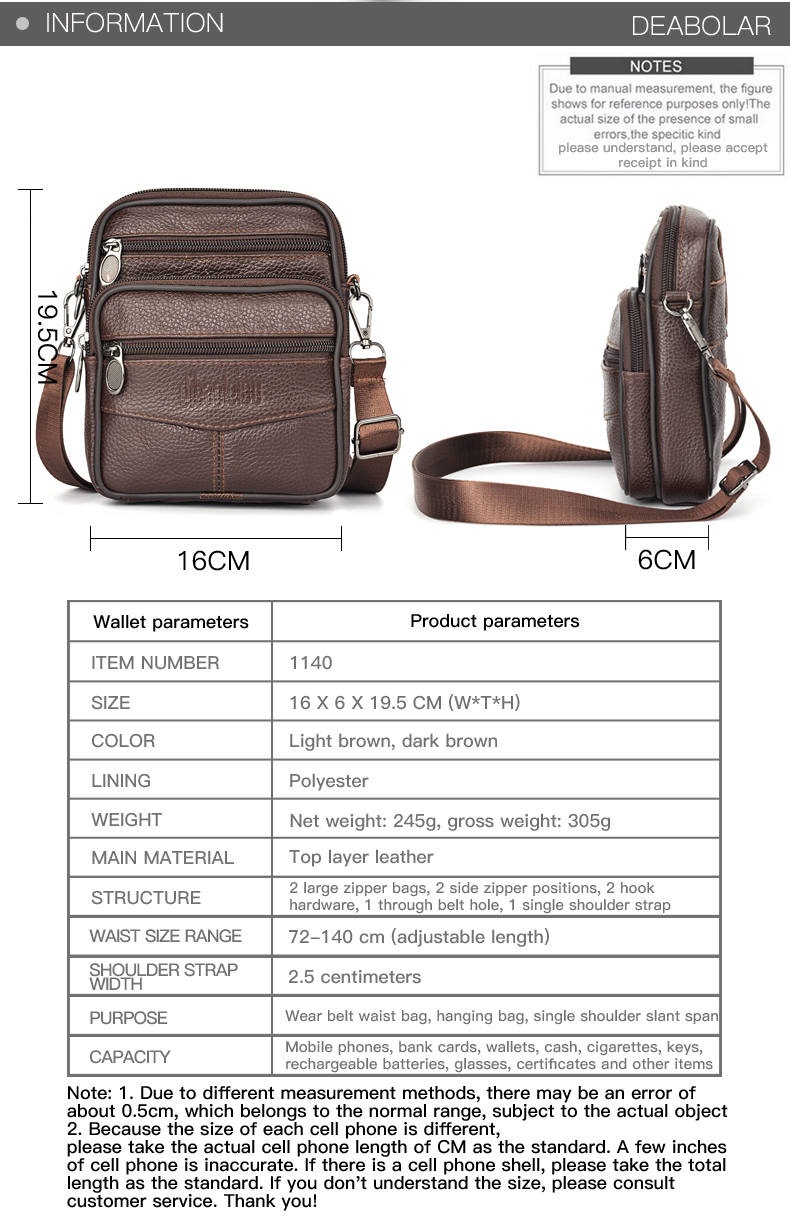 メンズ新本革クロスボディバッグ垂直トレンディ多機能ショルダー - Tablet Shoulder Bag のレビューと価格