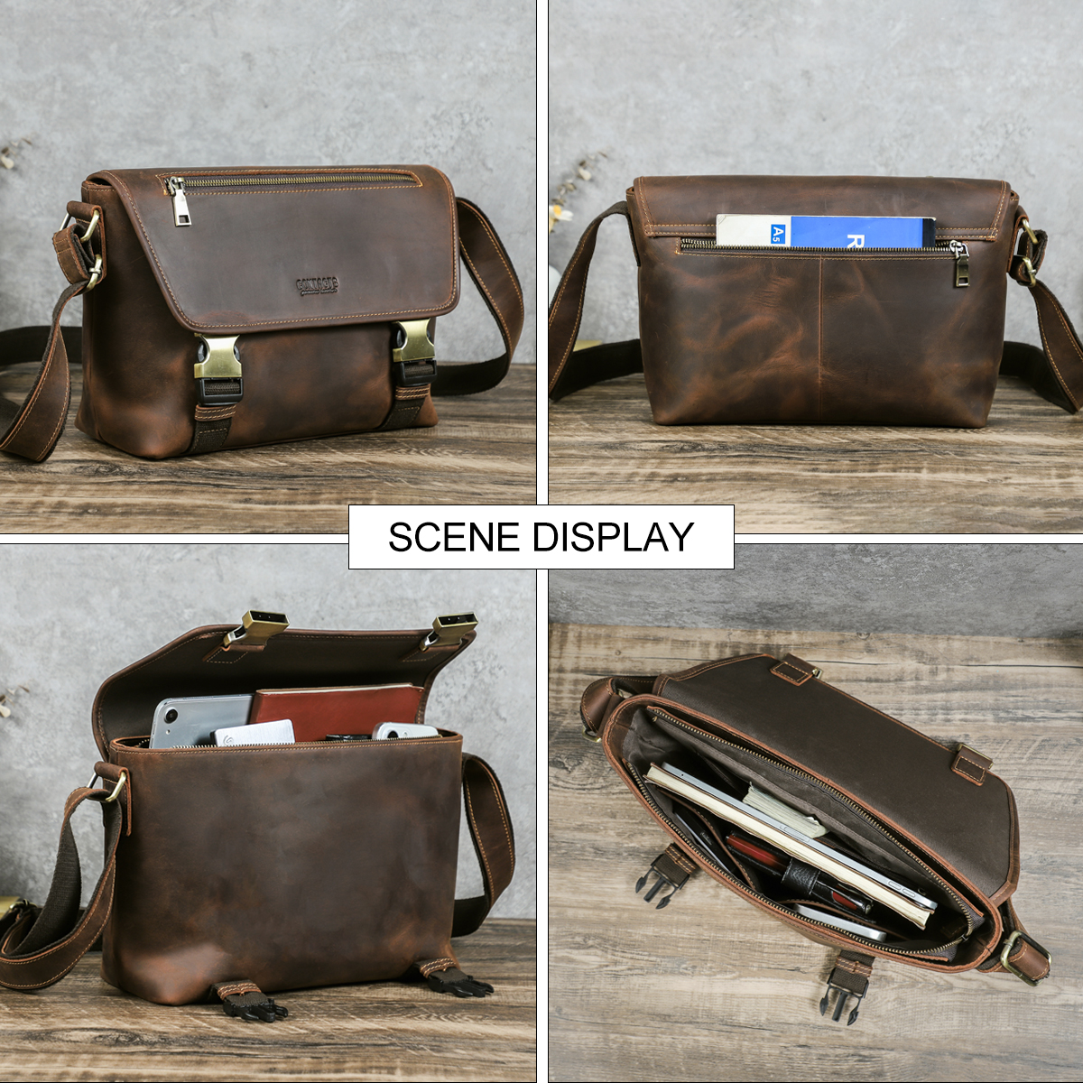 CONTACT'S 本革ショルダーバッグ メンズ 高級デザイ - Tablet Shoulder Bag のレビューと価格