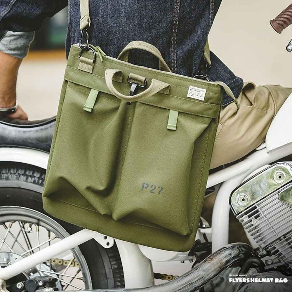 ワークウェア レトロ ヘルメット キャンバス クロスボディ  - Tablet Shoulder Bag のレビューと価格