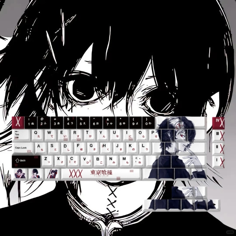 東京グールキンキーケンアニメキーキャップメカニカルキーボード - Tablet Accessories Keyboard のレビューと価格
