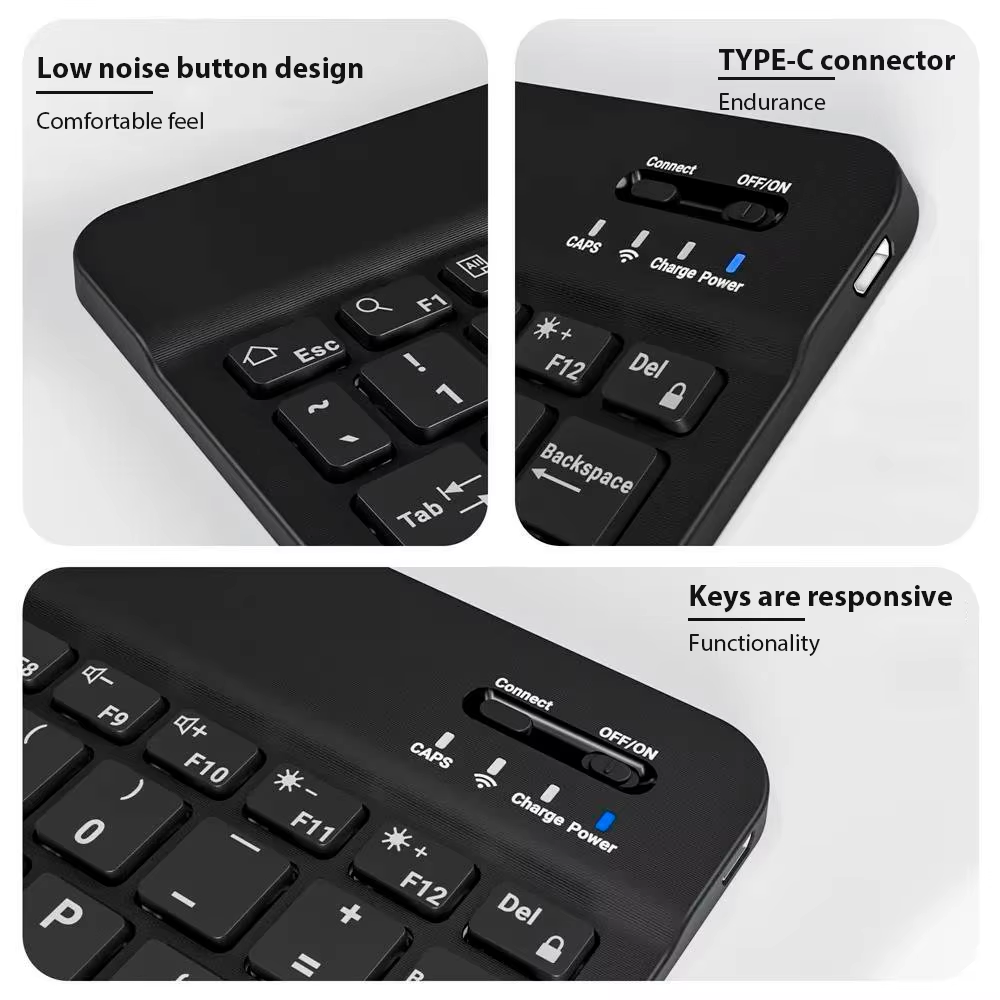 Bluetooth ワイヤレスキーボード携帯電話タブレットキ - Tablet Accessories Keyboard のレビューと価格