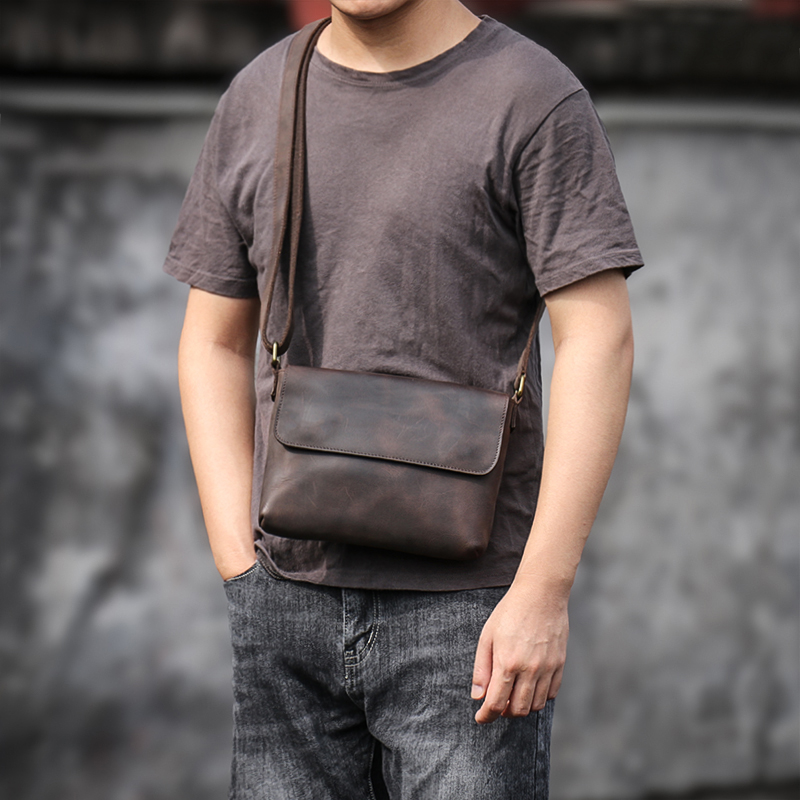 Guro-男性用本革ショルダーバッグ,クロスオーバーバッグ, - Tablet Shoulder Bag のレビューと価格
