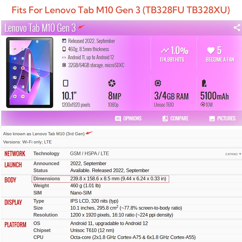 レノボタブ M10 3rd 世代 10.1 ケース TB32 - Tablet Cover Accessories のレビューと価格