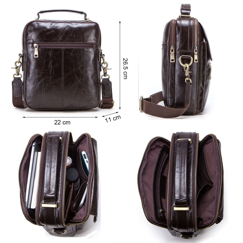CONTACT'S 新しい本革メッセンジャーバッグ男性用カジ - Tablet Shoulder Bag のレビューと価格