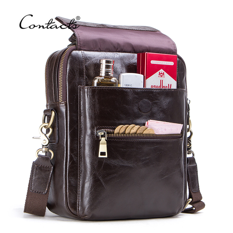 CONTACT'S 新しい本革メッセンジャーバッグ男性用カジ - Tablet Shoulder Bag のレビューと価格